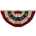 Heat Wave 48 x 24 in. Tea-Stained USA Pleated American Bunting Flag - Red, White & Blue HE1769214